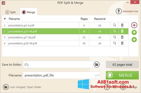 Снимак заслона PDF Split and Merge Windows 8.1