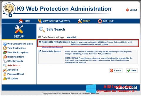 Снимак заслона K9 Web Protection Windows 8.1