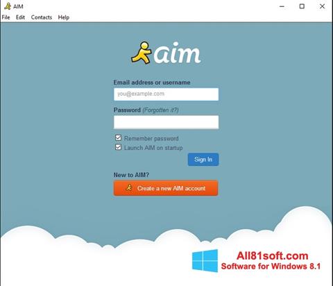 Снимак заслона AOL Instant Messenger Windows 8.1