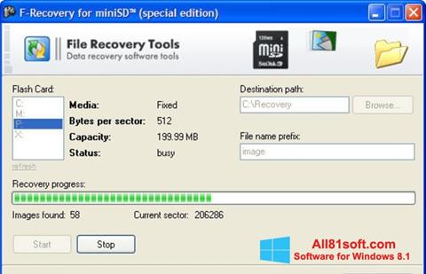 Снимак заслона F-Recovery SD Windows 8.1