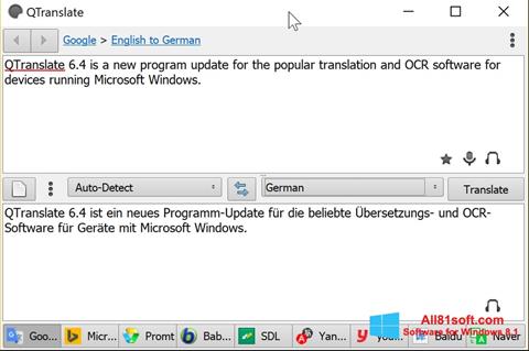 Снимак заслона QTranslate Windows 8.1