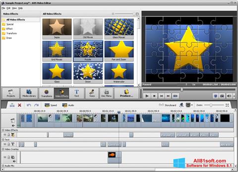 Снимак заслона AVS Video Editor Windows 8.1