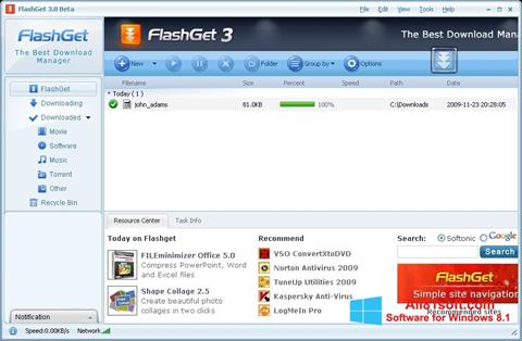Снимак заслона FlashGet Windows 8.1