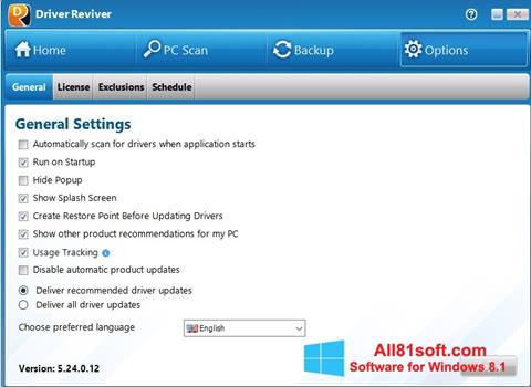 Снимак заслона Driver Reviver Windows 8.1