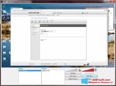 Снимак заслона Open Broadcaster Software Windows 8.1