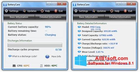 Снимак заслона BatteryCare Windows 8.1