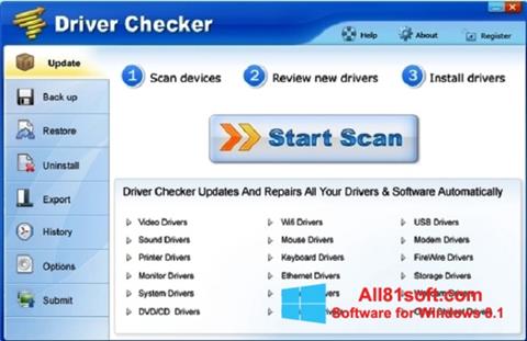 Снимак заслона Driver Checker Windows 8.1