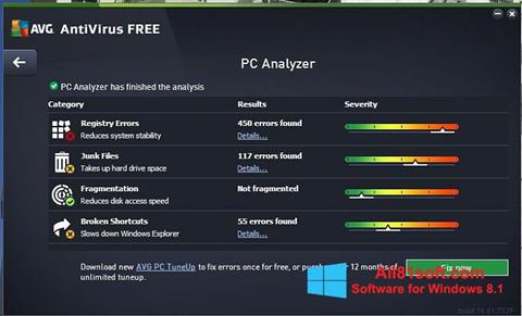 Снимак заслона AVG AntiVirus Free Windows 8.1