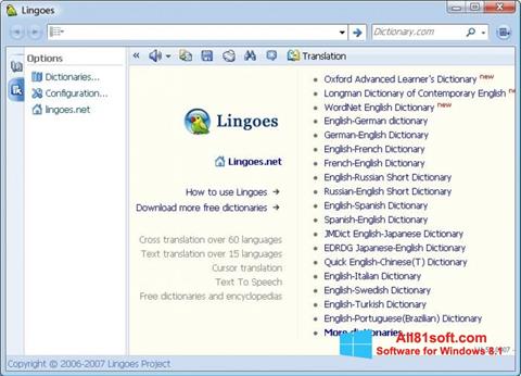 Снимак заслона Lingoes Windows 8.1