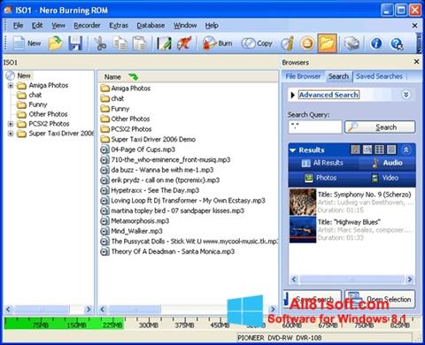 Снимак заслона Nero Burning ROM Windows 8.1