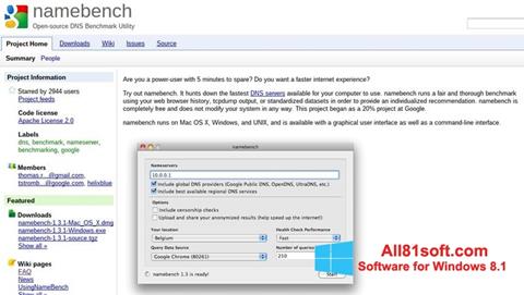 Снимак заслона NameBench Windows 8.1