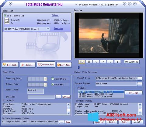 Снимак заслона Total Video Converter Windows 8.1