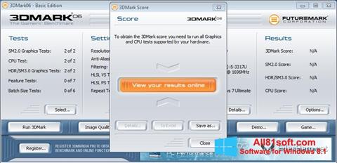 Снимак заслона 3DMark06 Windows 8.1