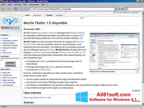 Снимак заслона Mozilla Firefox Windows 8.1