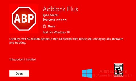 Снимак заслона Adblock Plus Windows 8.1