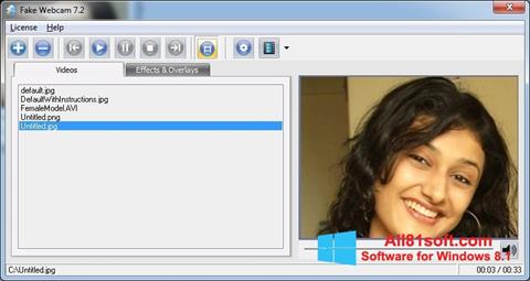 Снимак заслона Fake Webcam Windows 8.1
