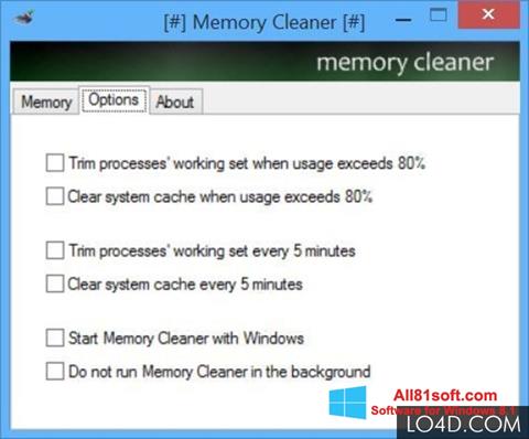 Снимак заслона Memory Cleaner Windows 8.1