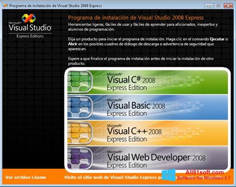 Снимак заслона Microsoft Visual Studio Windows 8.1