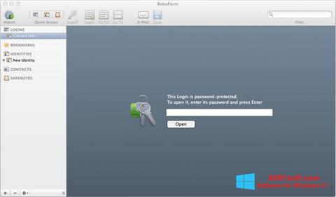 Снимак заслона RoboForm Windows 8.1