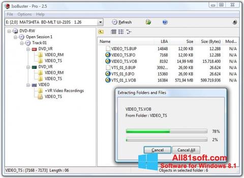 Снимак заслона IsoBuster Windows 8.1
