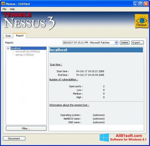 Снимак заслона Nessus Windows 8.1