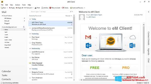Снимак заслона eM Client Windows 8.1