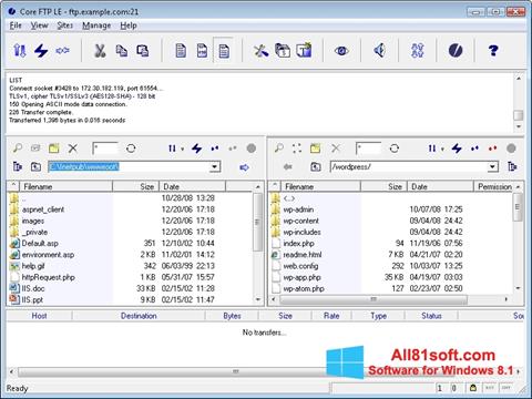Снимак заслона Core FTP Windows 8.1