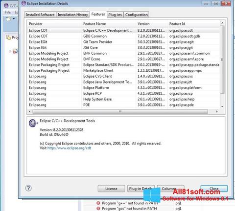 Снимак заслона Eclipse Windows 8.1