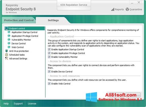 Снимак заслона Kaspersky Endpoint Security Windows 8.1