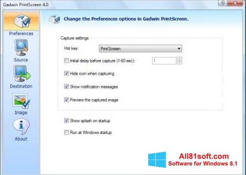 Снимак заслона Gadwin PrintScreen Windows 8.1