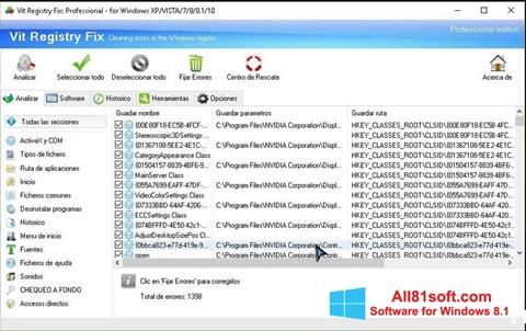 Снимак заслона Vit Registry Fix Windows 8.1