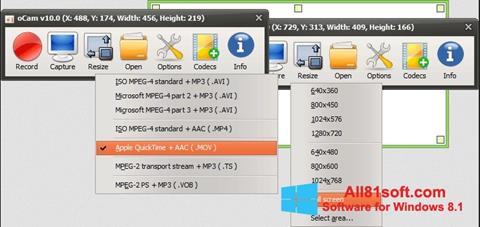 Снимак заслона oCam Screen Recorder Windows 8.1