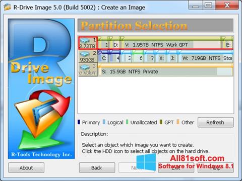Снимак заслона R-Drive Image Windows 8.1