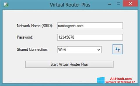 Снимак заслона Virtual Router Plus Windows 8.1