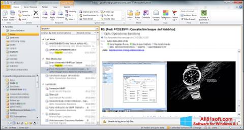 Снимак заслона Microsoft Outlook Windows 8.1