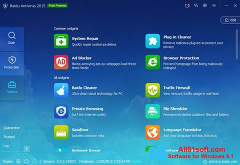 Снимак заслона Baidu Antivirus Windows 8.1