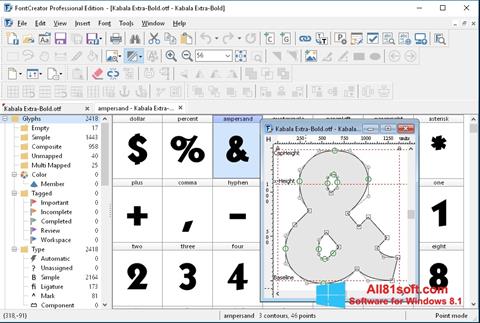 Снимак заслона Font Creator Windows 8.1