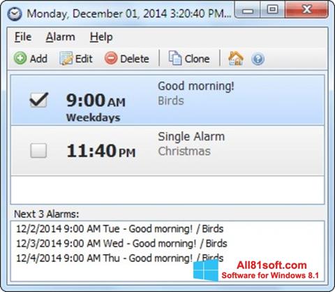 Снимак заслона Free Alarm Clock Windows 8.1
