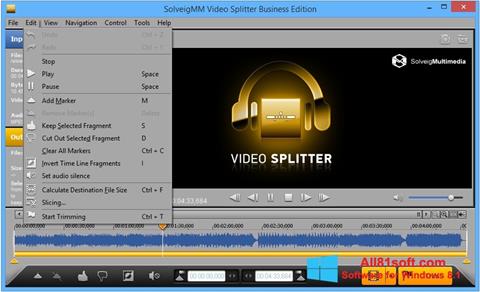 Снимак заслона SolveigMM Video Splitter Windows 8.1