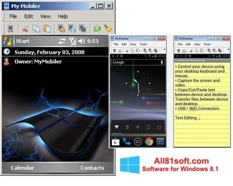 Снимак заслона MyMobiler Windows 8.1