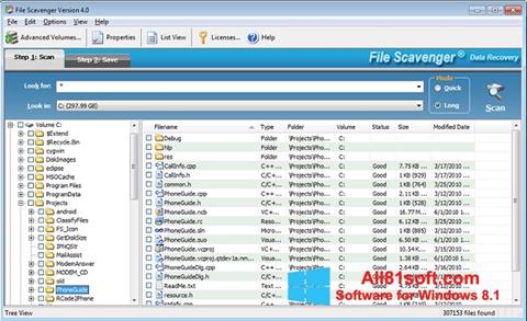 Снимак заслона File Scavenger Windows 8.1