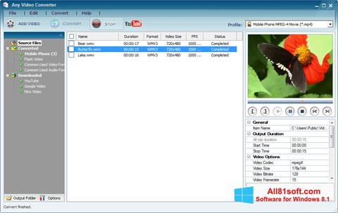Снимак заслона Any Video Converter Windows 8.1