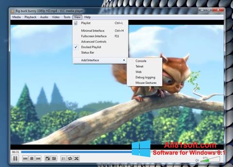Снимак заслона VLC Media Player Windows 8.1