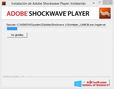 Снимак заслона Adobe Shockwave Player Windows 8.1