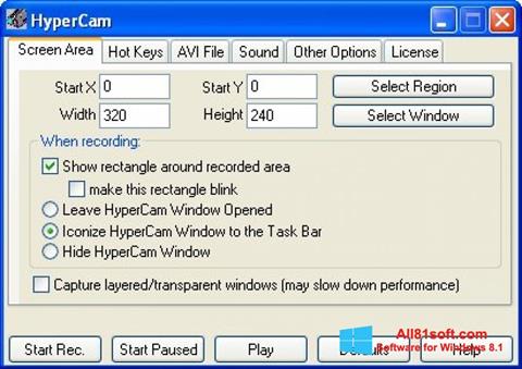 Снимак заслона HyperCam Windows 8.1
