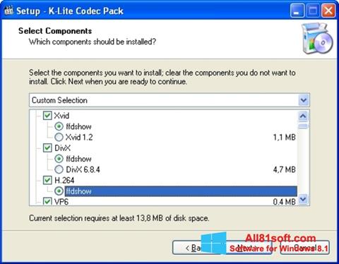 Снимак заслона K-Lite Codec Pack Windows 8.1