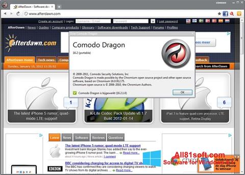 Снимак заслона Comodo Dragon Windows 8.1