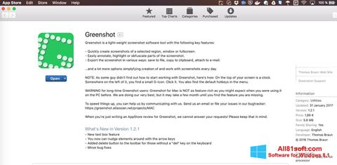 Снимак заслона Greenshot Windows 8.1