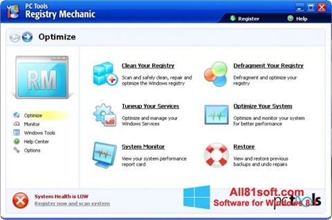 Снимак заслона Registry Mechanic Windows 8.1