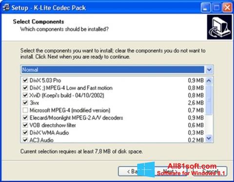Снимак заслона K-Lite Mega Codec Pack Windows 8.1